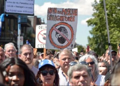 تجمع هزاران نفر در مونتریال در اعتراض به قانون ماسک اجباری