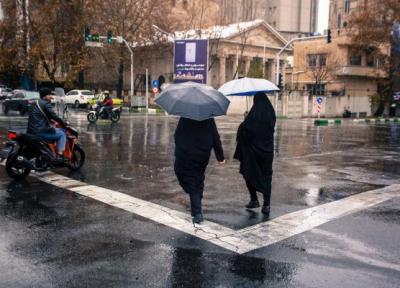 بارش باران و برف در نقاط مختلف کشور ، تشدید بارش ها در تعطیلات آخر هفته ، پیش بینی باران برای تهران